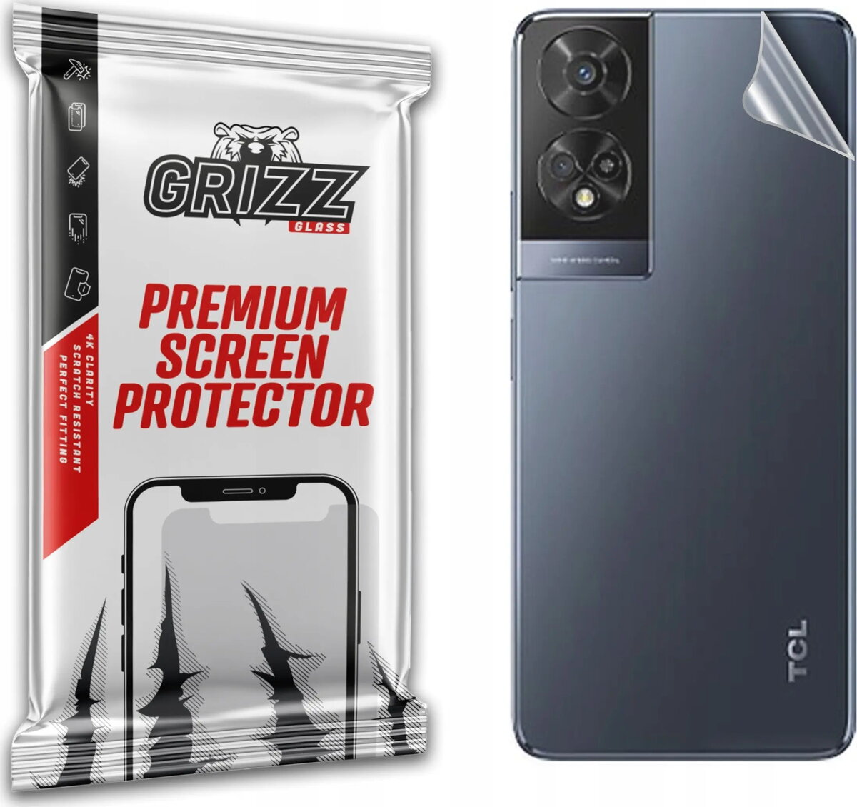 Aizmugures aizsargplēve GrizzGlass SatinSkin priekš TCL