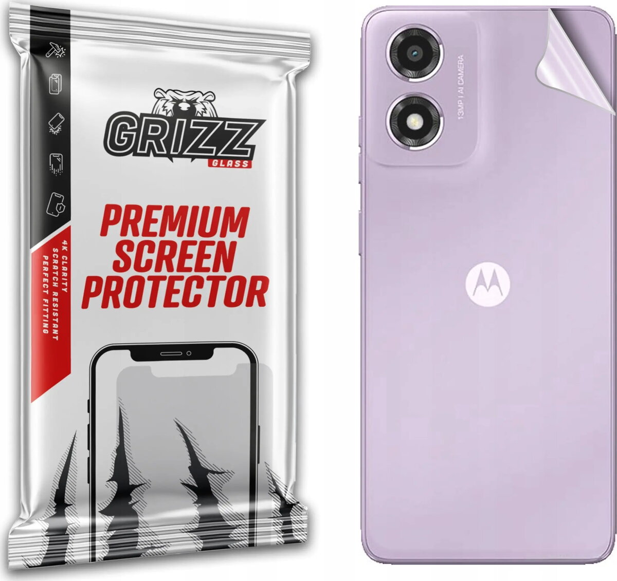 Aizmugures aizsargplēve GrizzGlass SatinSkin priekš Motorola