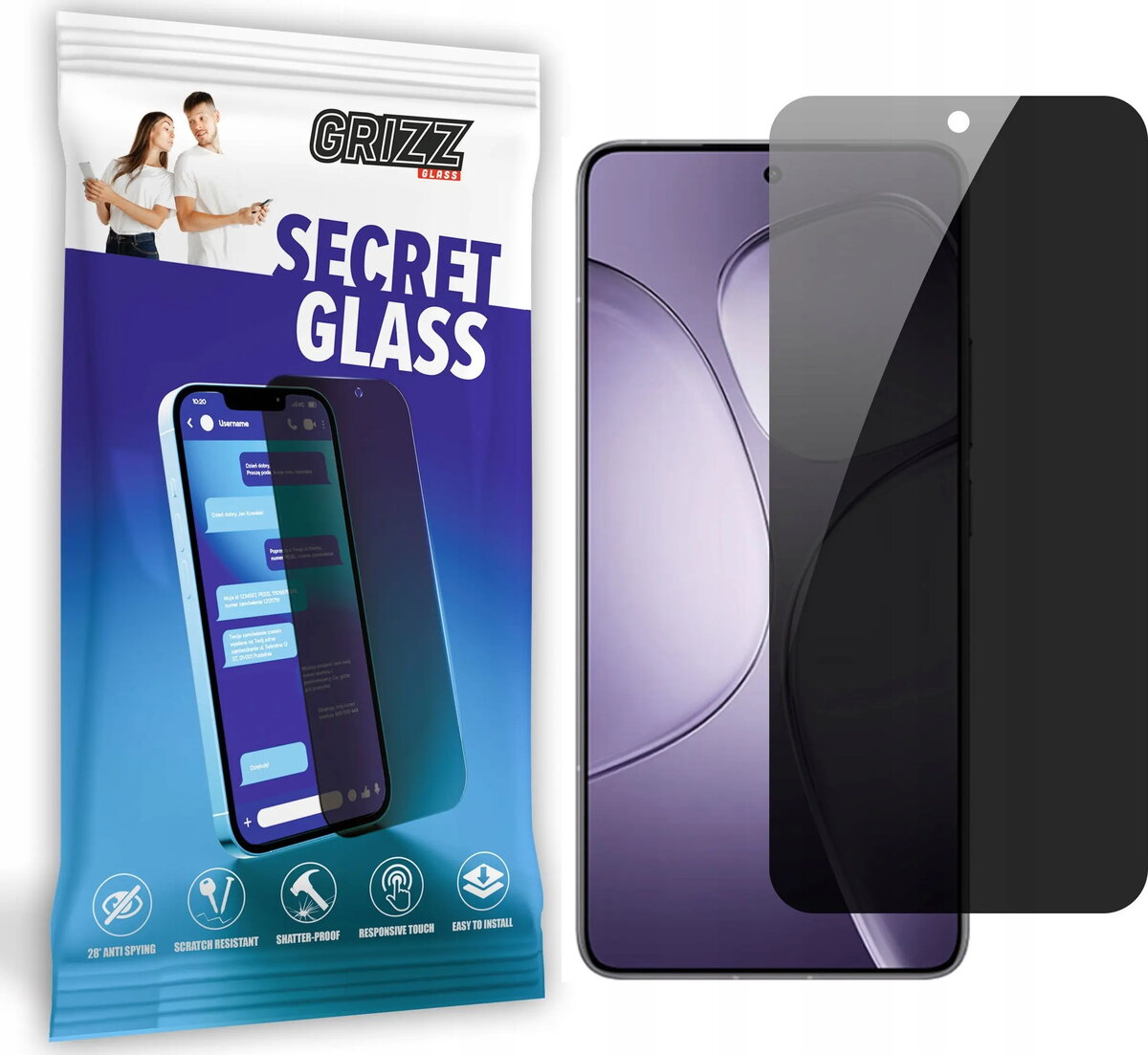Privātuma aizsargstikls GrizzGlass SecretGlass priekš Xiaomi