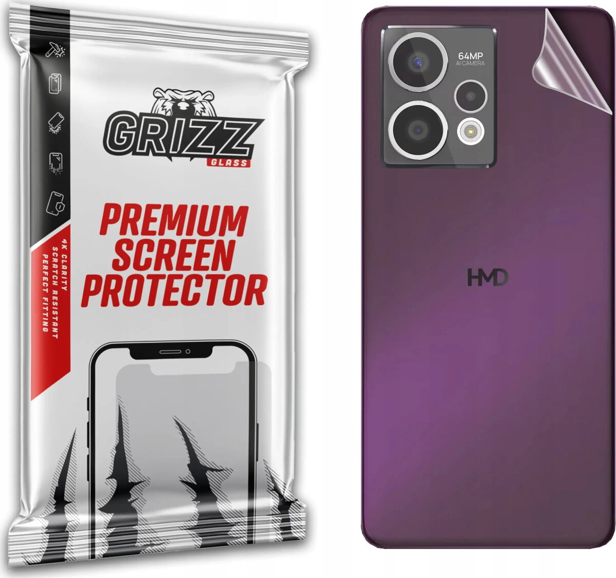 Aizsargplēve GrizzGlass SatinSkin aizmugurei HMD Crest