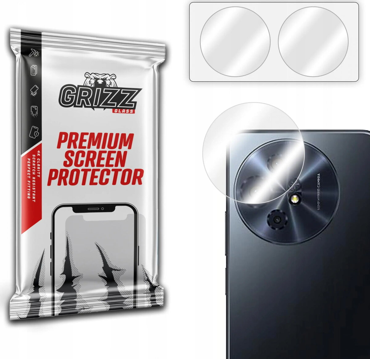 Kameras aizsargstikls GrizzGlass HybridGlass priekš TCL