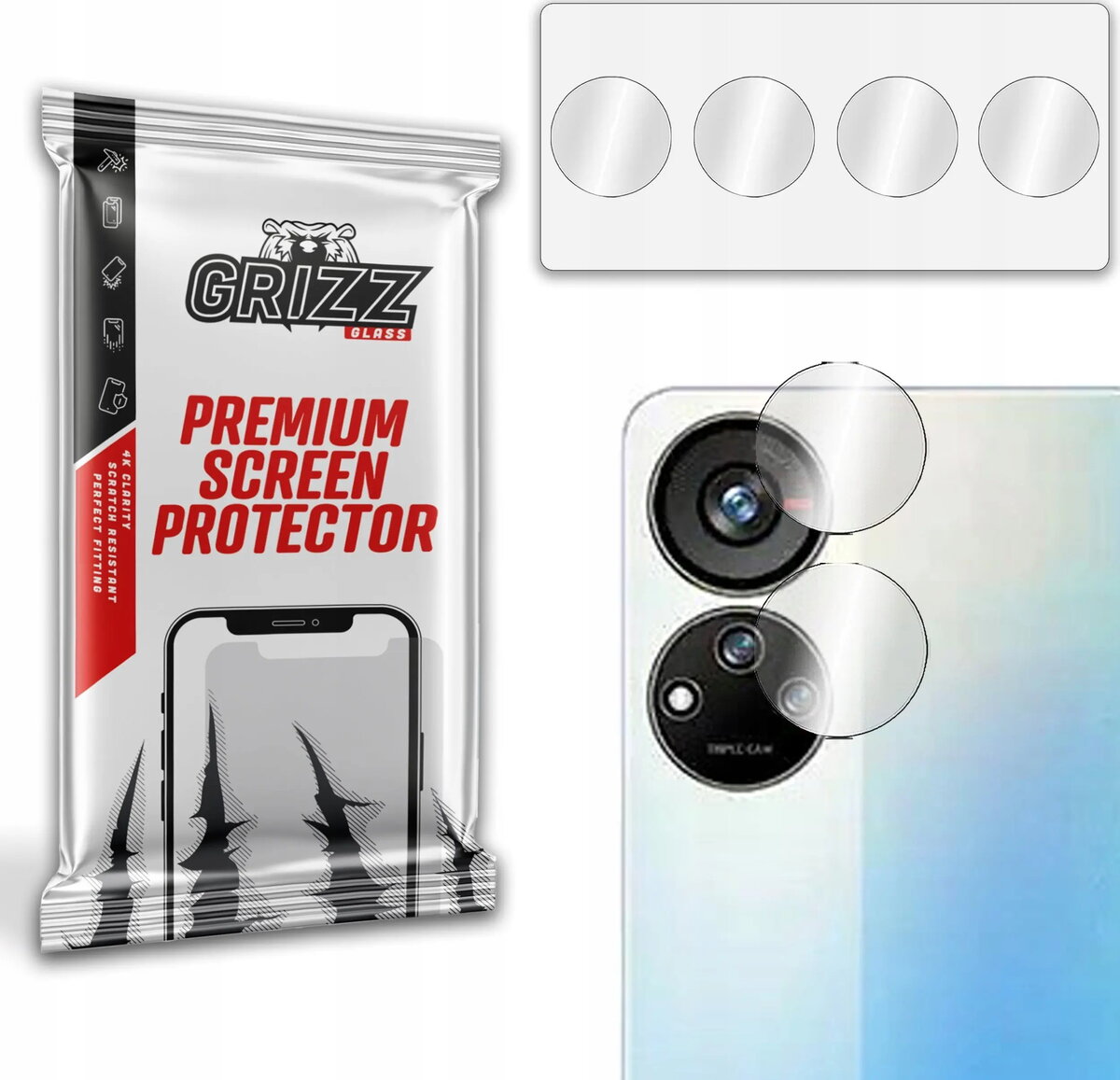 Aizsargstikls kameras GrizzGlass HybridGlass priekš ZTE