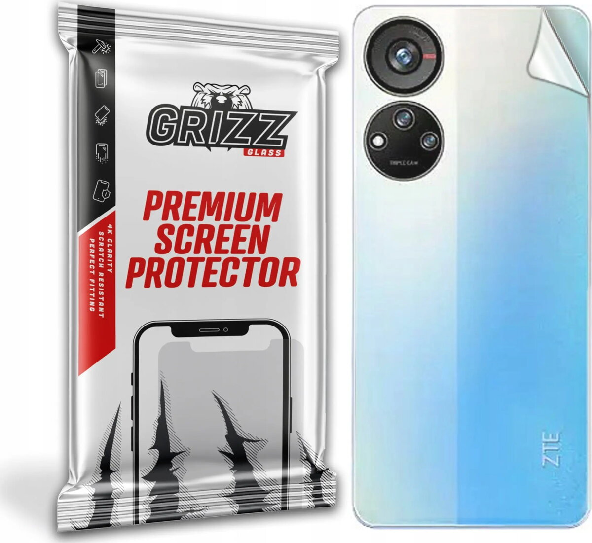 Aizsargplēve GrizzGlass SatinSkin aizmugurei ZTE Axon