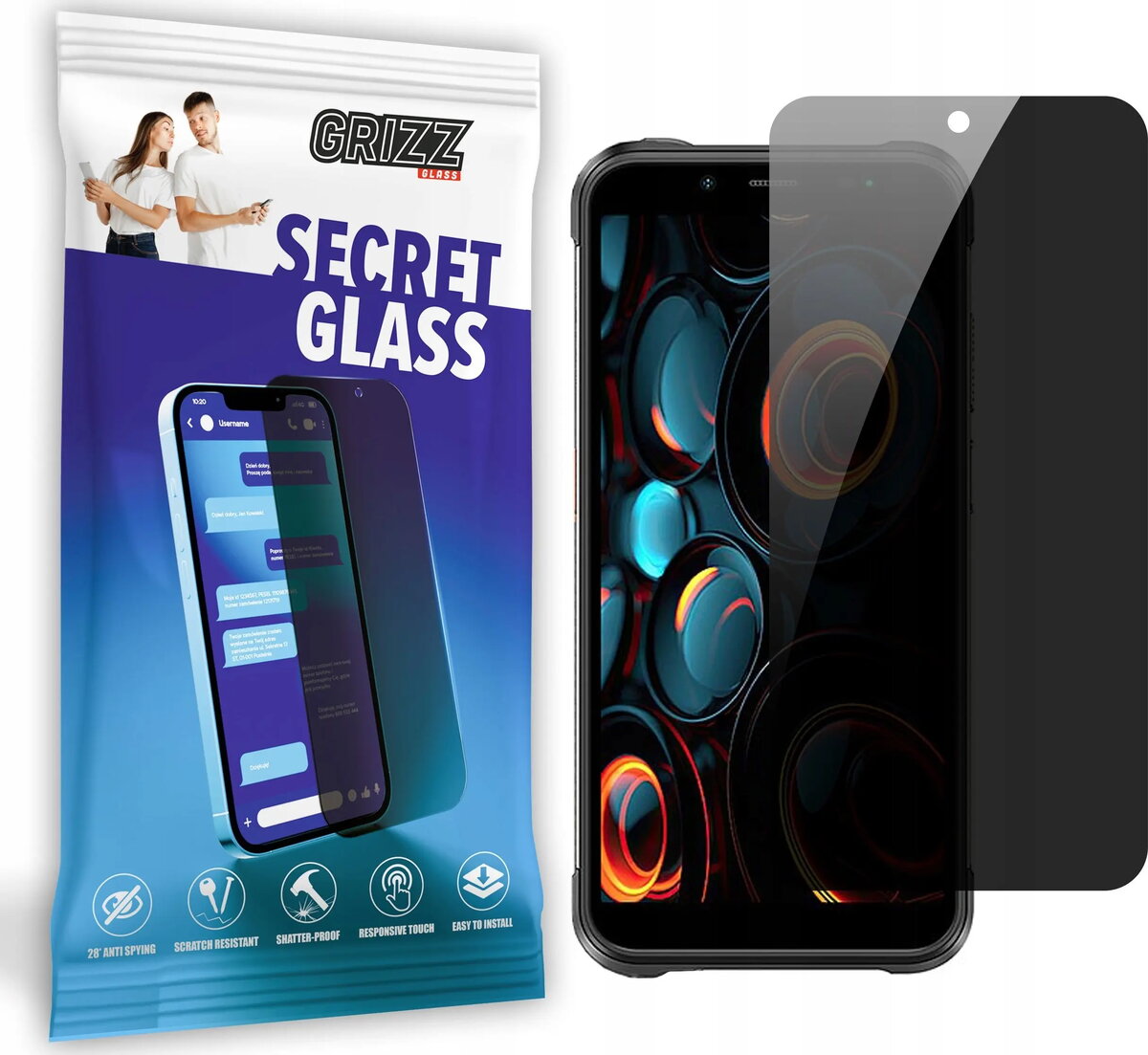Privātuma rūdīts stikliņš GrizzGlass SecretGlass priekš