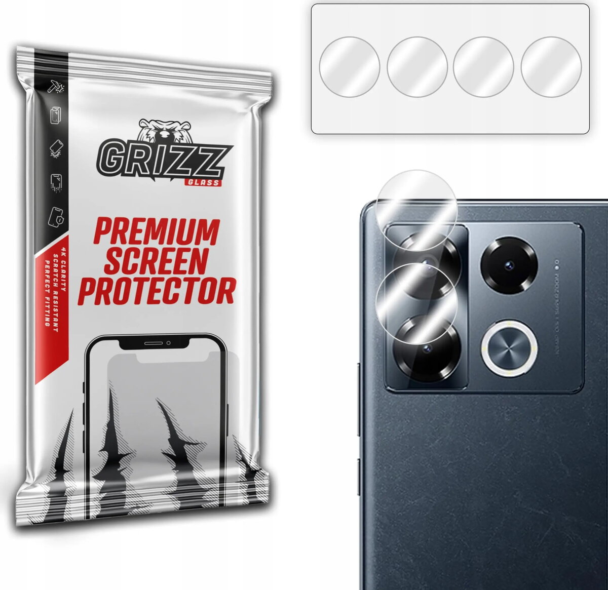 Kameras stikls GrizzGlass HybridGlass priekš Infinix