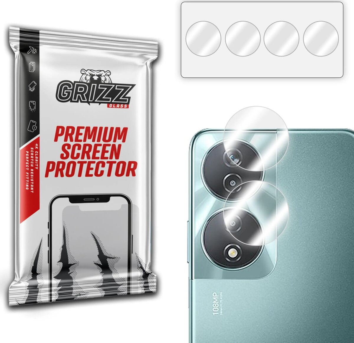 Kameras aizsargstikls GrizzGlass HybridGlass priekš Honor