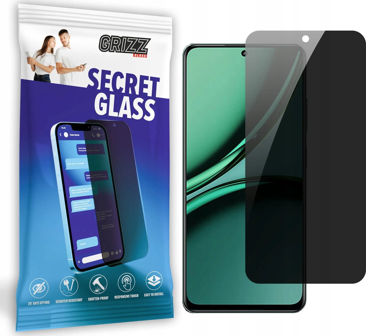 Rūdīta privātuma stikla aizsargplēve GrizzGlass SecretGlass