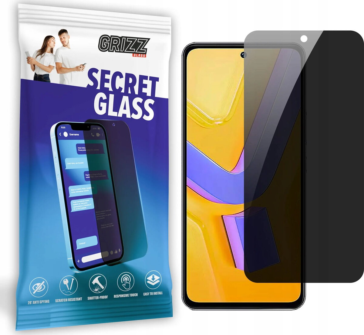 Privātuma aizsargvāks GrizzGlass SecretGlass priekš Vivo