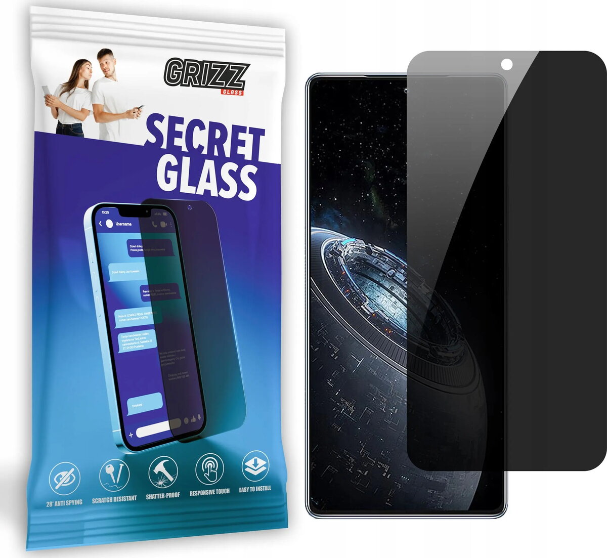 Aizsargstikls ar privātuma efektu GrizzGlass SecretGlass