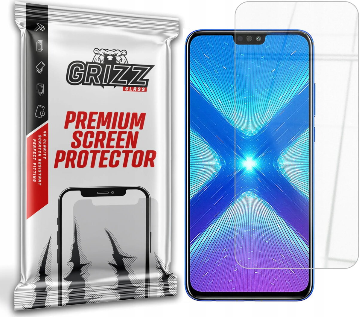 Hibrīda rūdīts ekrāna aizsargstikls GrizzGlass HybridGlass