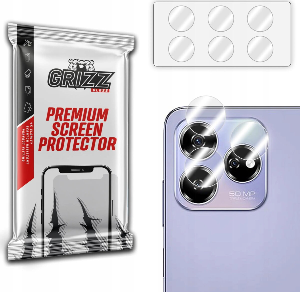 Kameras aizsargstikls GrizzGlass HybridGlass priekš ZTE