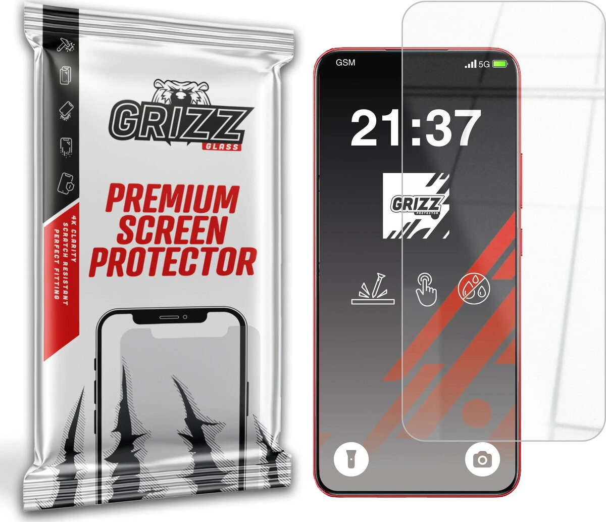 Hibrīda ekrāna aizsargstikls GrizzGlass HybridGlass priekš