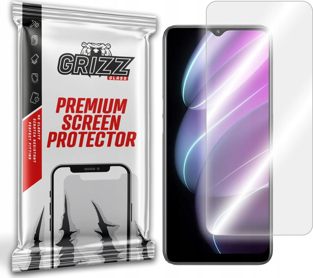 Hibrīda ekrāna aizsargstikls GrizzGlass priekš Realme