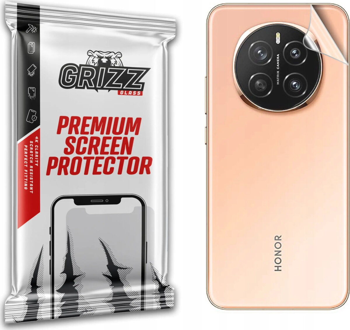 Aizmugures aizsargplēve GrizzGlass SatinSkin priekš Honor