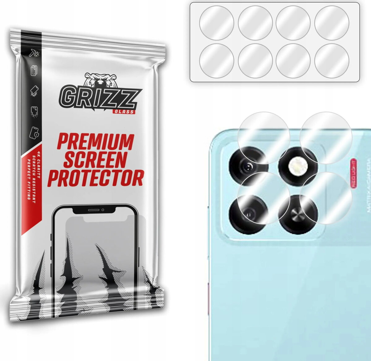 Kameras aizsargstikls GrizzGlass HybridGlass priekš ZTE