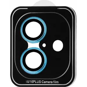 Tempered Glass Camera Lens Protector etumi for iPhone 16 / 16 Plus, 9H Hardness, Blue