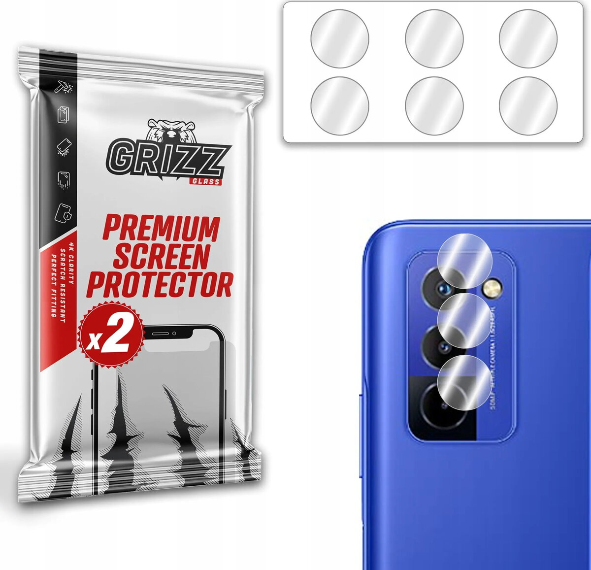 GrizzGlass hibrīdais aizsargstikls kamerai Wiko 10