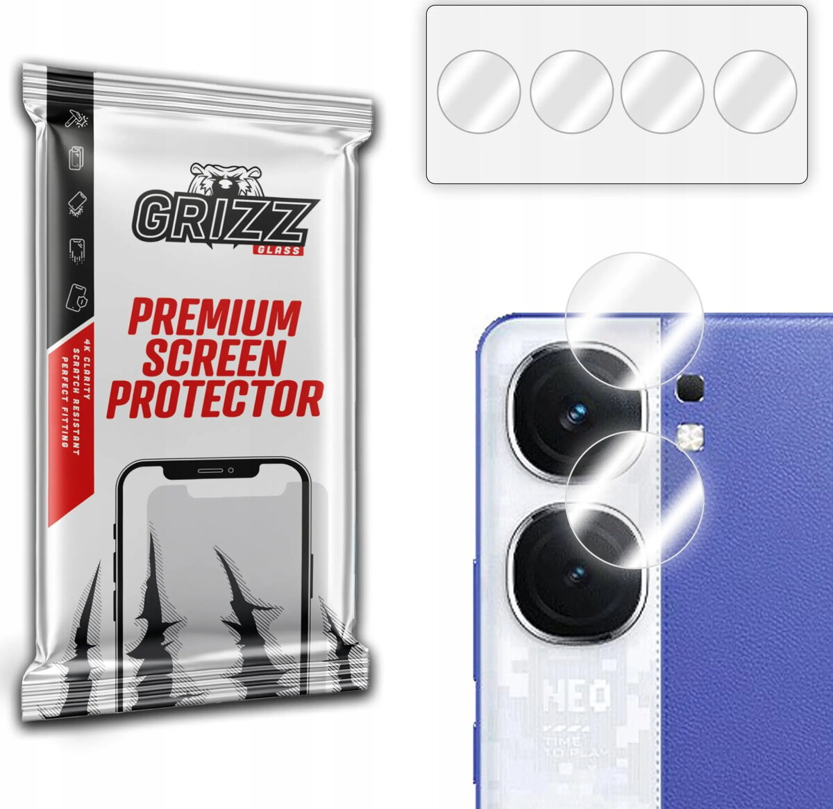 Kameras aizsargstikls GrizzGlass HybridGlass priekš Vivo