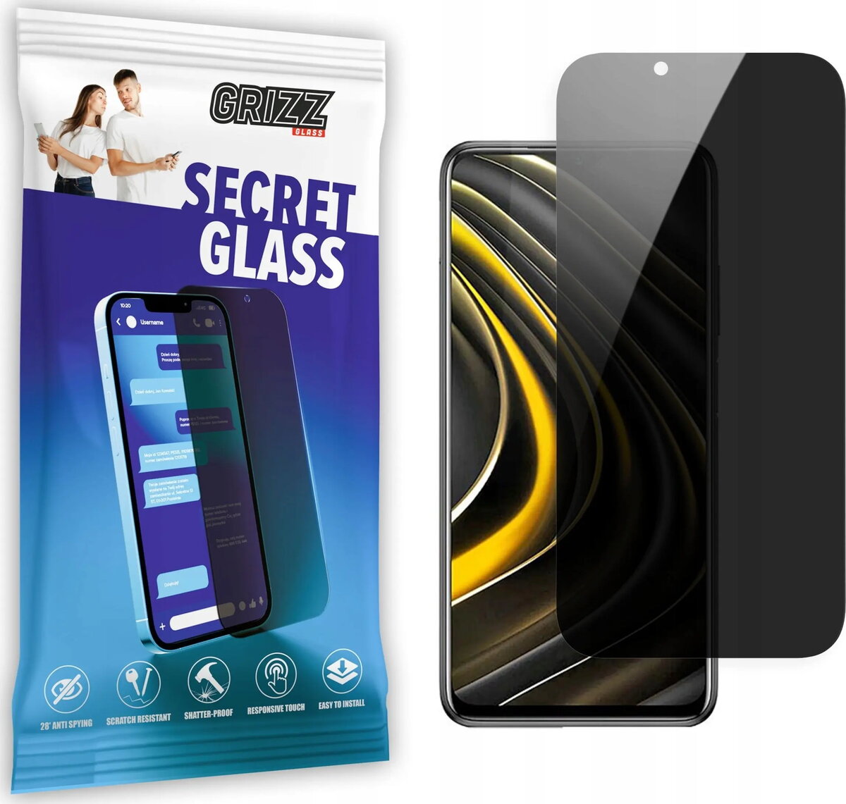 Matēts privātuma stikls GrizzGlass priekš Xiaomi