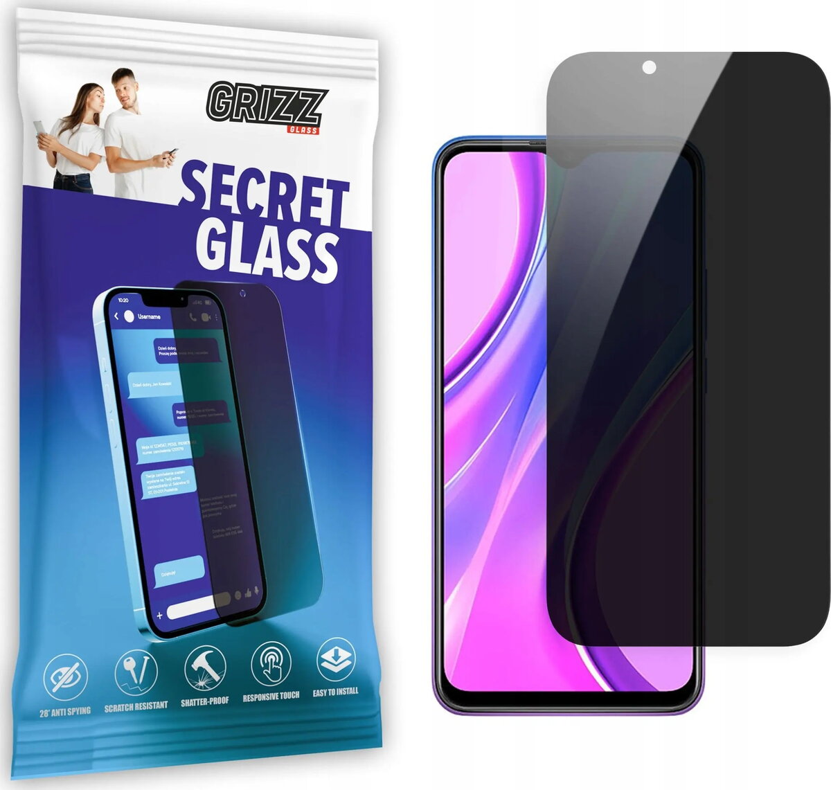 GrizzGlass privātuma rūdīts stikls priekš Xiaomi