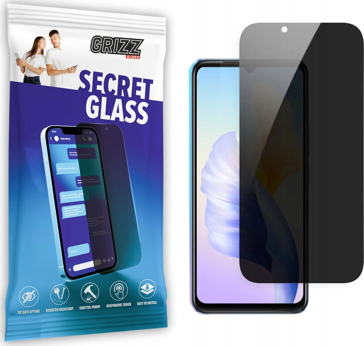 Aizsargstikls ar privātumu GrizzGlass SecretGlass priekš