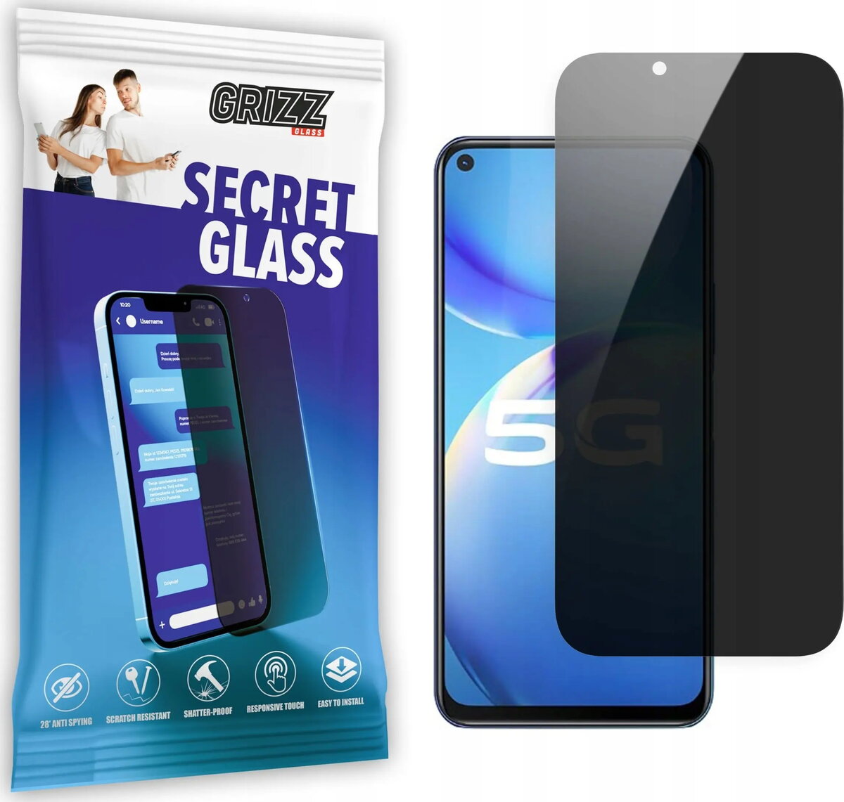 Rūdīts privātuma aizsargstikls GrizzGlass SecretGlass priekš