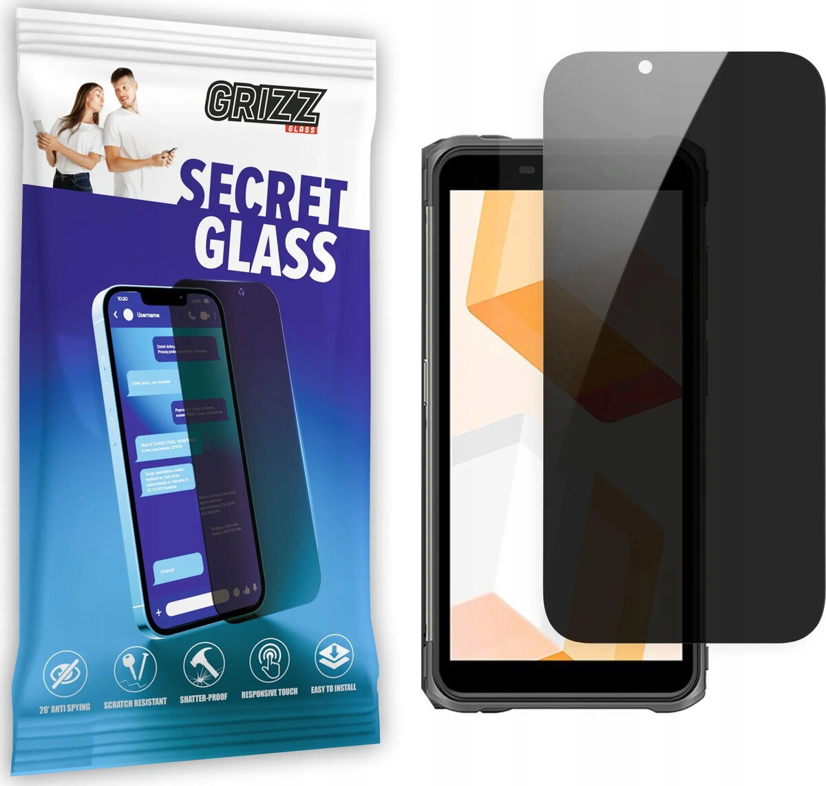 Aizsargstikls ar privātuma filtru GrizzGlass SecretGlass