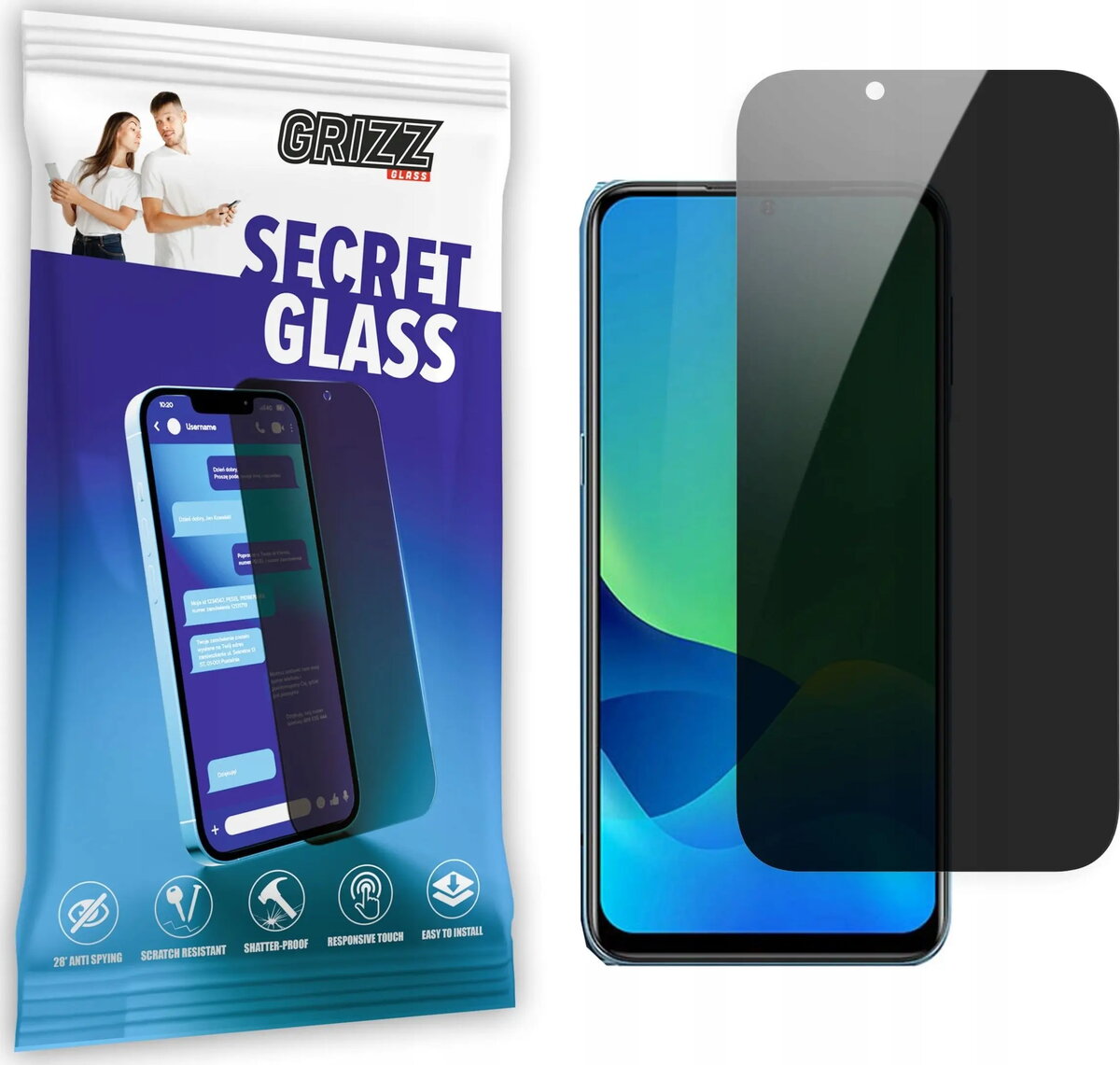 Aizsargstikls ar privātumu GrizzGlass SecretGlass priekš