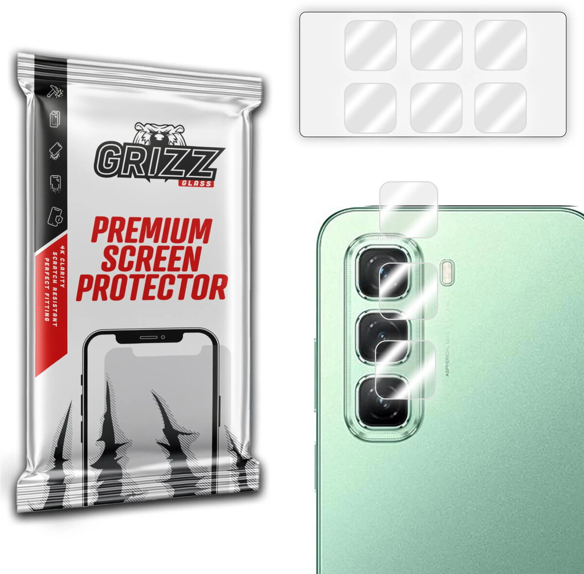 Kamera stikls GrizzGlass HybridGlass priekš Infinix