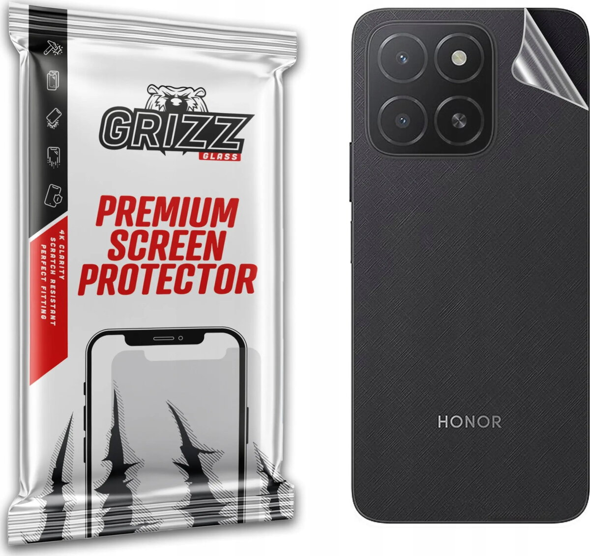 Aizmugures aizsargplēve GrizzGlass SatinSkin priekš Honor
