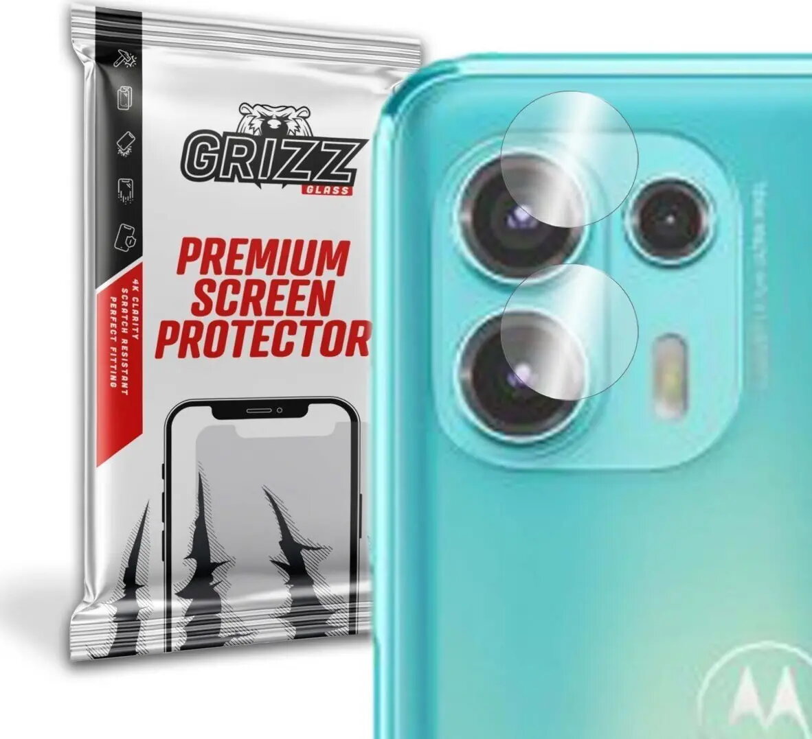 Hibrīda kameras aizsargstikls GrizzGlass priekš Motorola