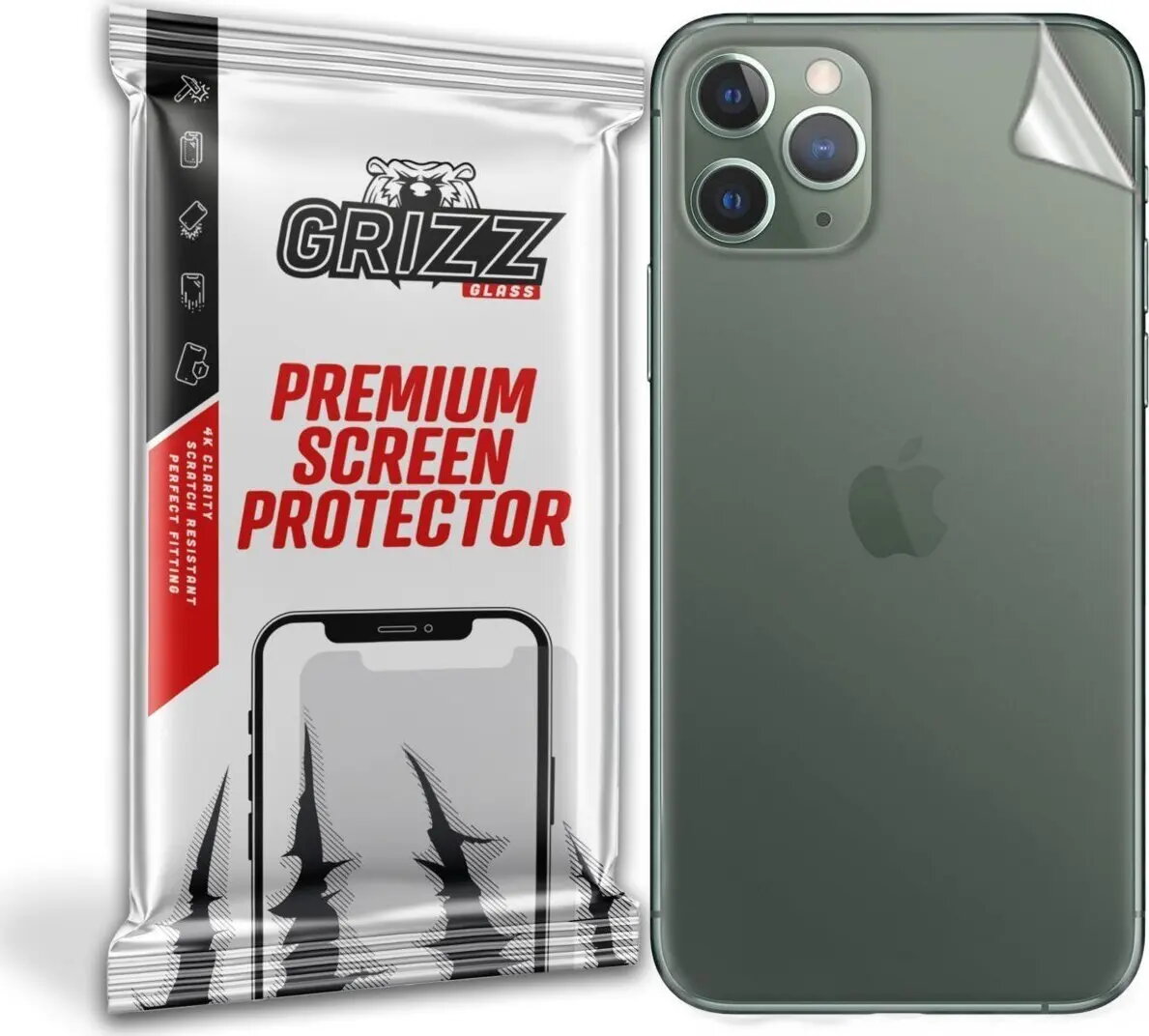 Aizmugures aizsargplēve GrizzGlass priekš Apple iPhone
