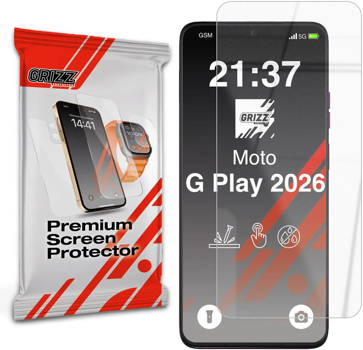 Ekrāna aizsargplēve GrizzGlass HybridGlass priekš Motorola