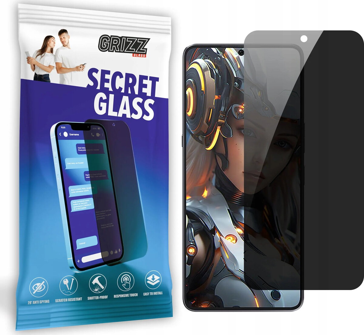 Rūdīts privātuma aizsargstikls GrizzGlass SecretGlass priekš