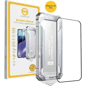 Tempered Glass Screen Protector MOBILE ORIGIN for iPhone 16 Pro — Yellow, with applicator (MPN SGZ-i16Pro)