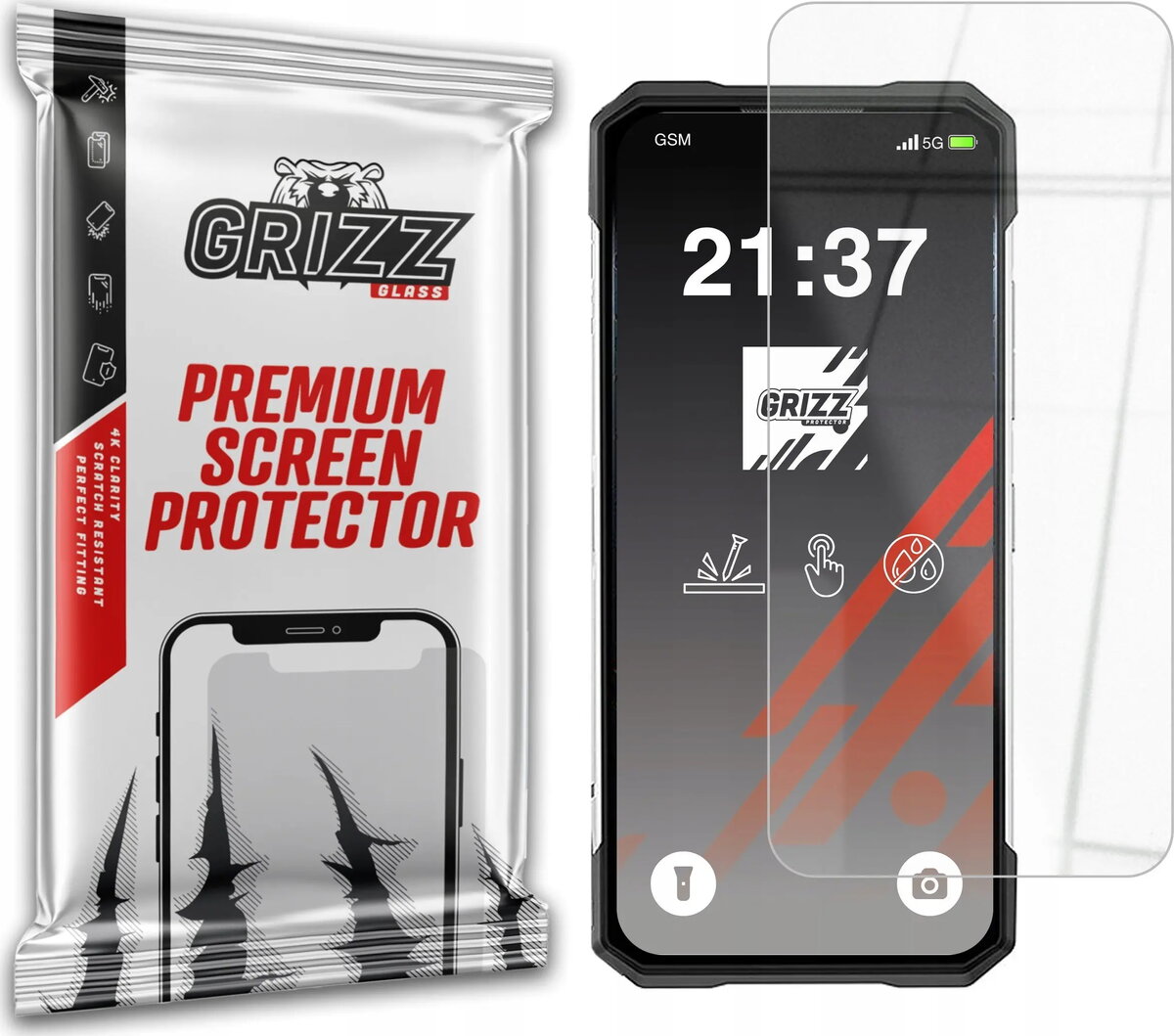 Ekrāna aizsargstikls GrizzGlass HybridGlass priekš Doogee