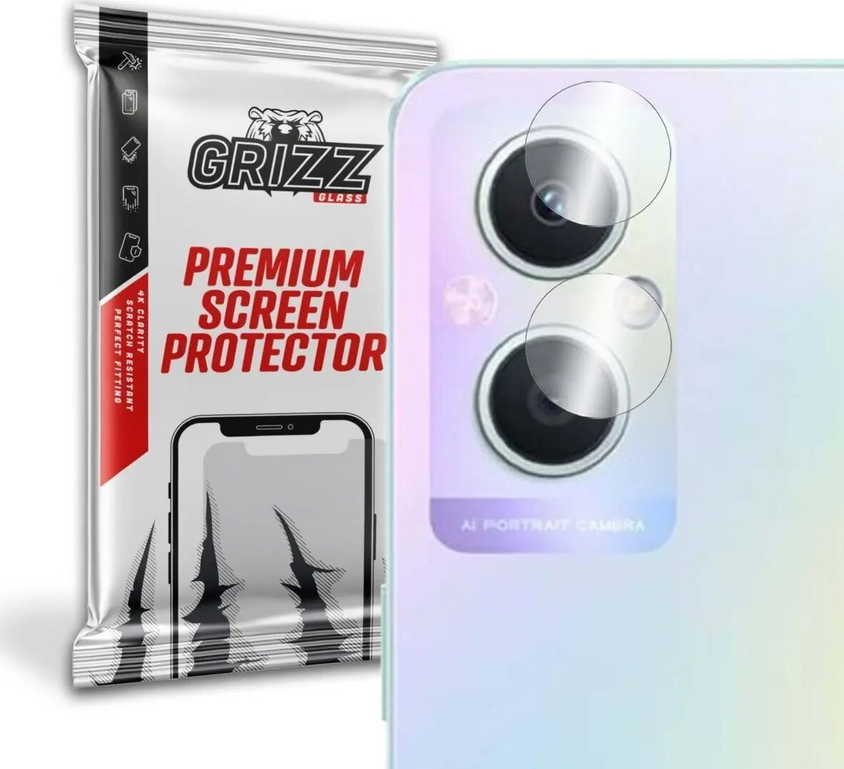 Hibrīda kameras aizsargstikls GrizzGlass priekš Oppo