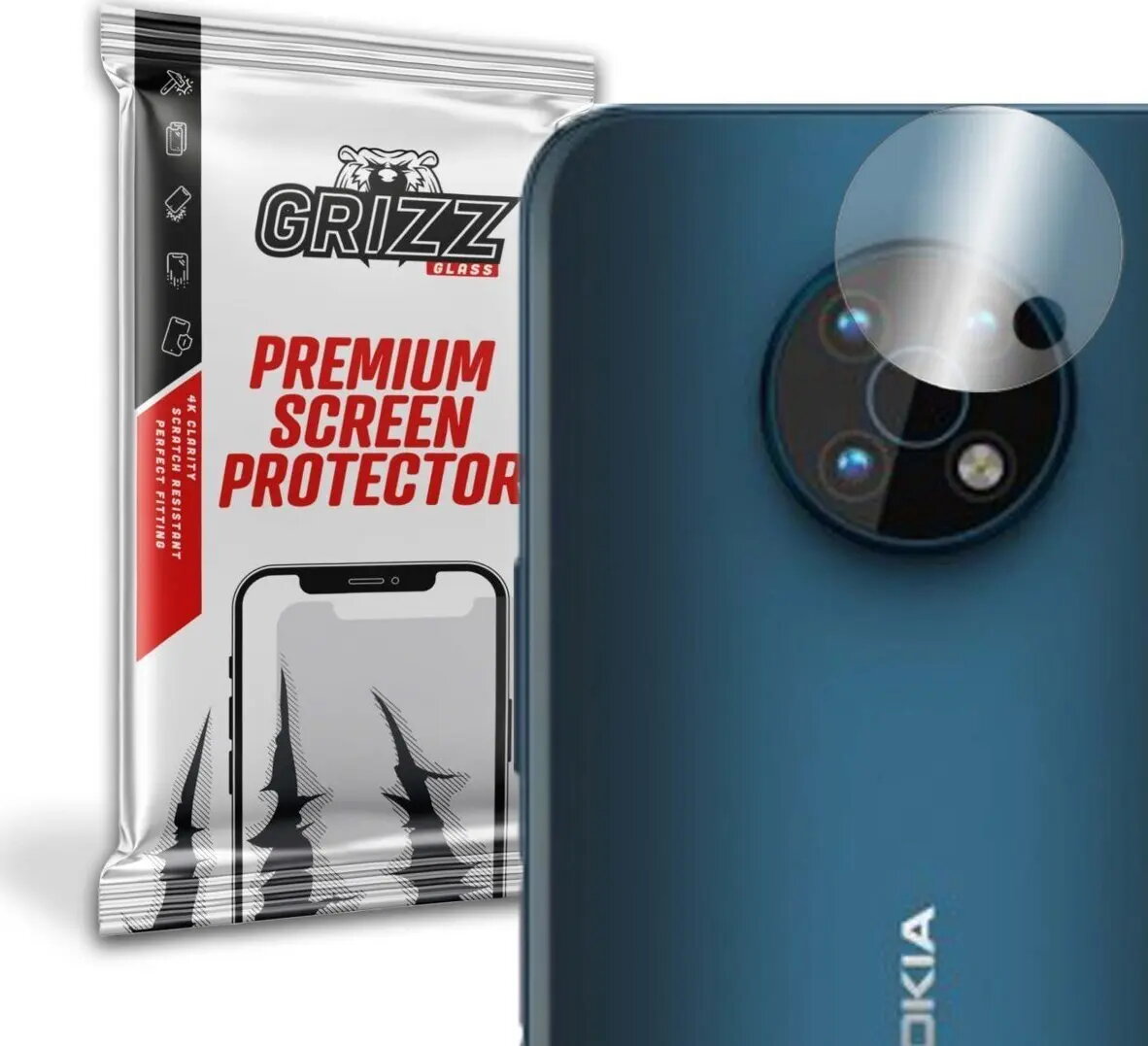 Hibrīdais aizsargstikls GrizzGlass priekš kameras Nokia