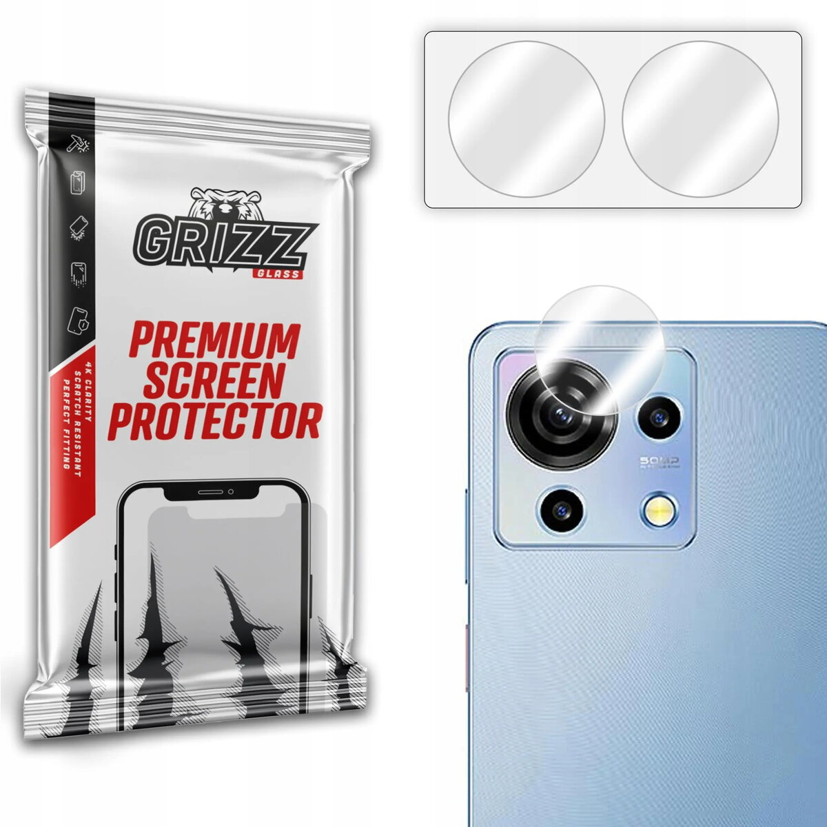 Kameras stikliņš GrizzGlass HybridGlass priekš ZTE