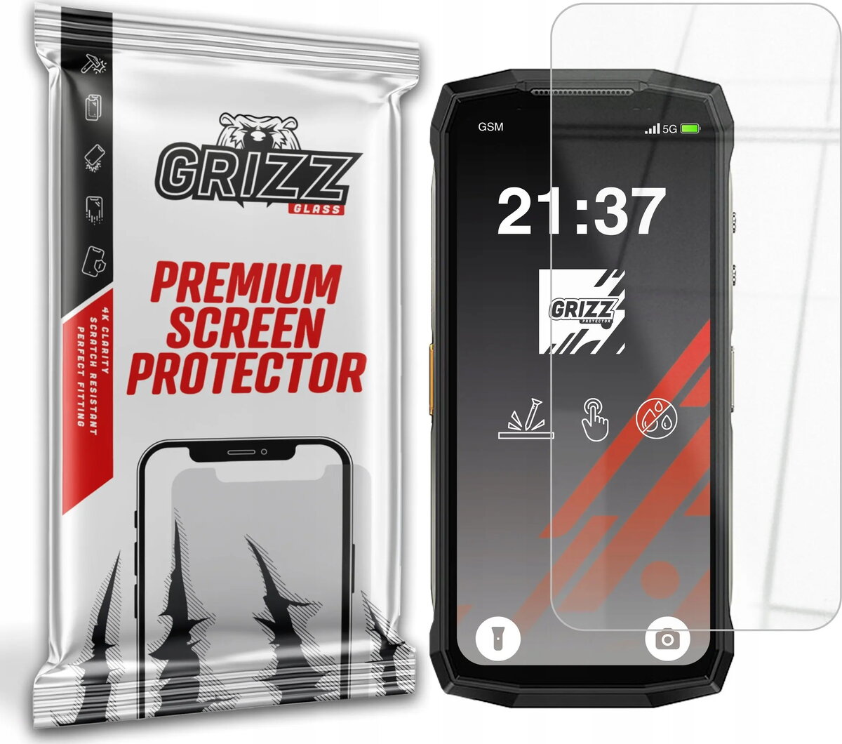 Aizsargstikls GrizzGlass HybridGlass priekš Ulefone Armor