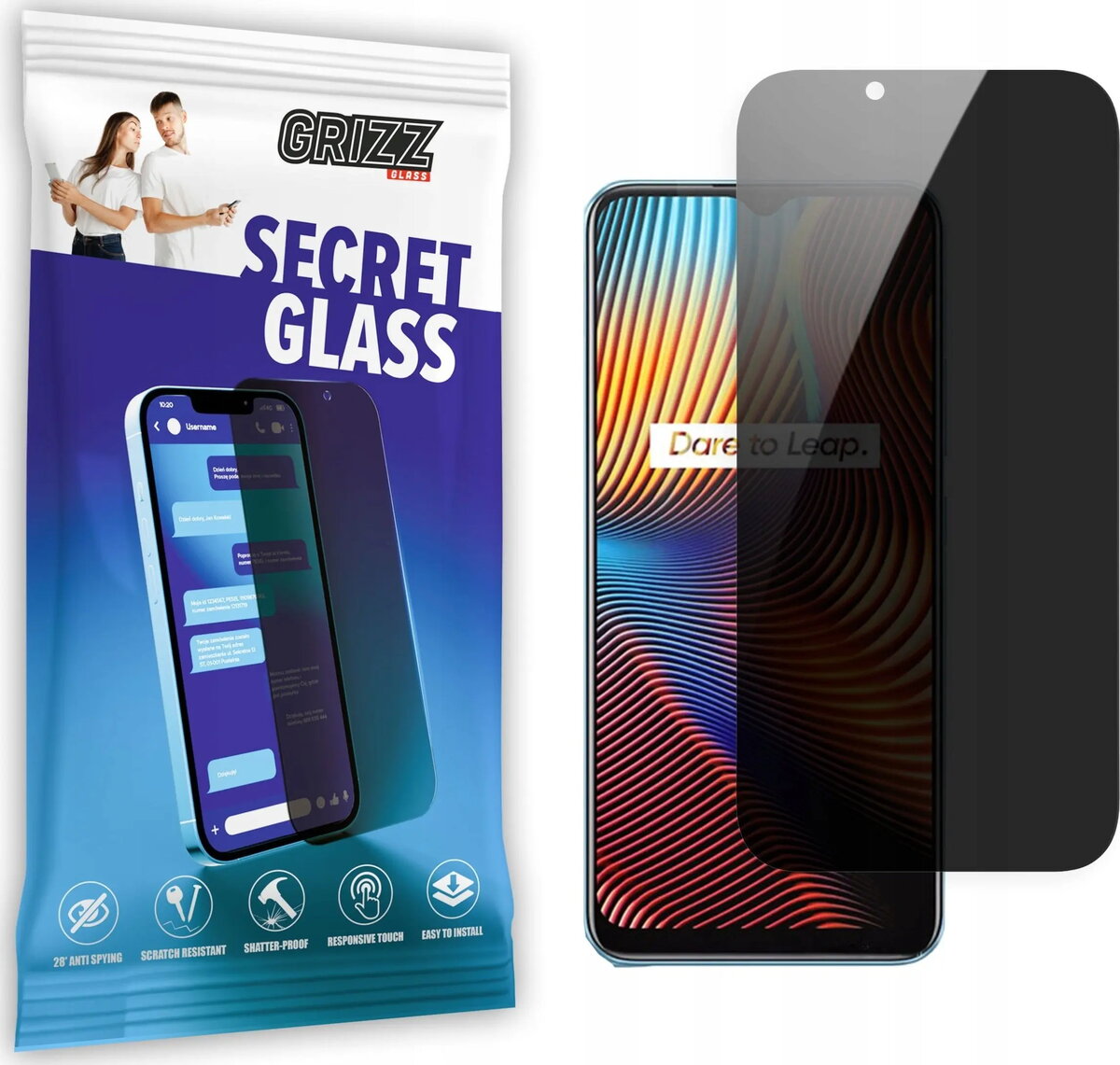 Stikla privātuma ekrāna aizsargs GrizzGlass SecretGlass