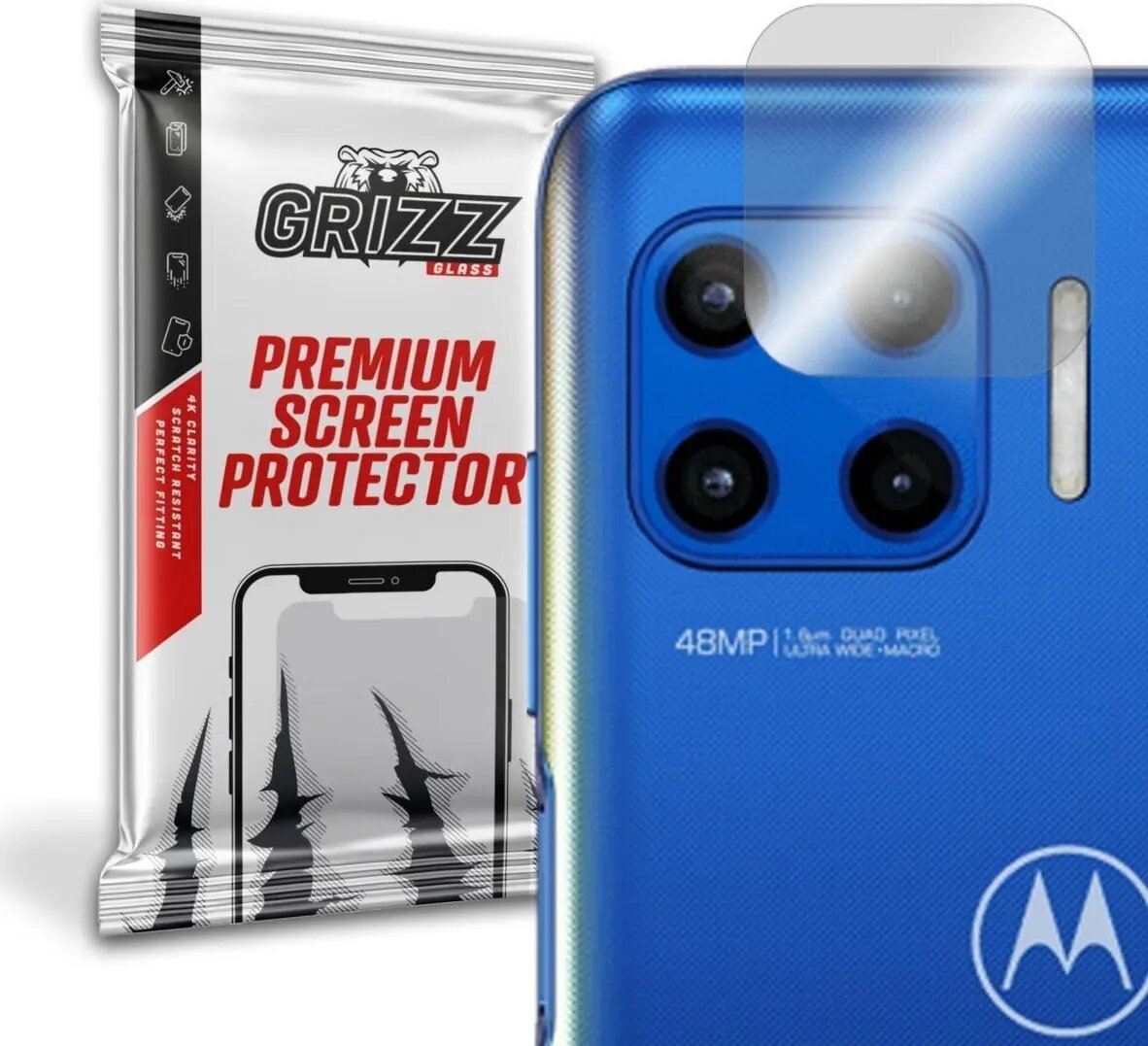Hibrīda kameras aizsargstikls GrizzGlass priekš Motorola
