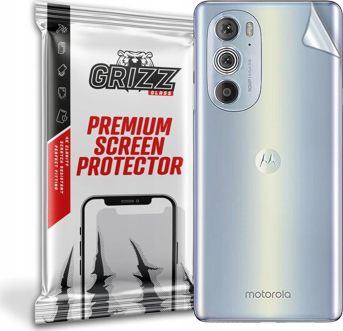 Aizmugures stikla aizsargplēve GrizzGlass priekš Motorola