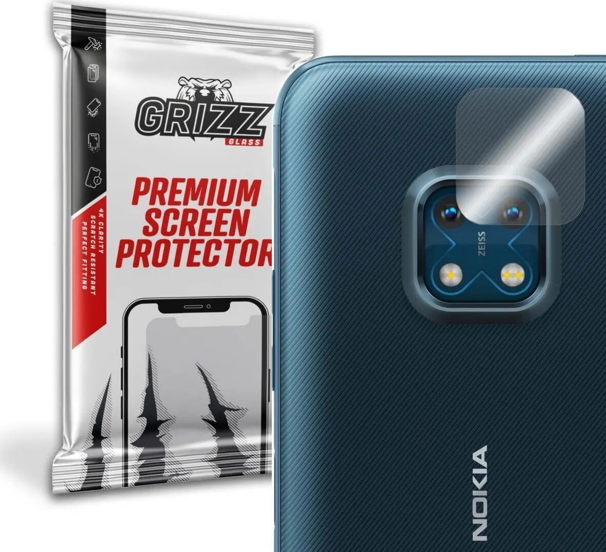Hibrīdais stikls GrizzGlass kamerai Nokia XR20