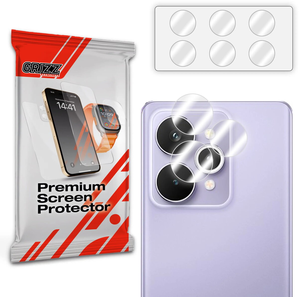 Kameras aizsargstikls GrizzGlass HybridGlass priekš Realme