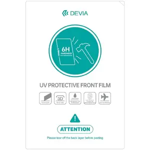 Screen protection film set Devia for smartphones, UV-curable 0.19 mm, for cutting machine, 20 pcs, 6H hardness