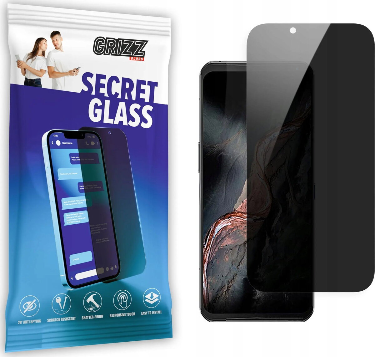 Aizsargstikls ar privātuma efektu GrizzGlass SecretGlass
