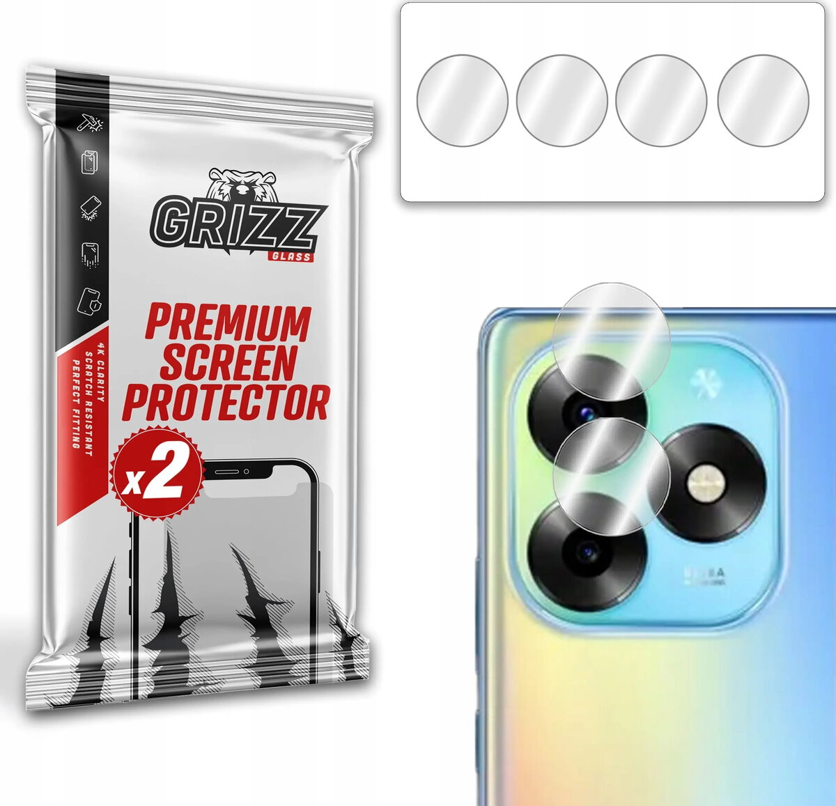 GrizzGlass HybridGlass stikls kameras drošībai Itel