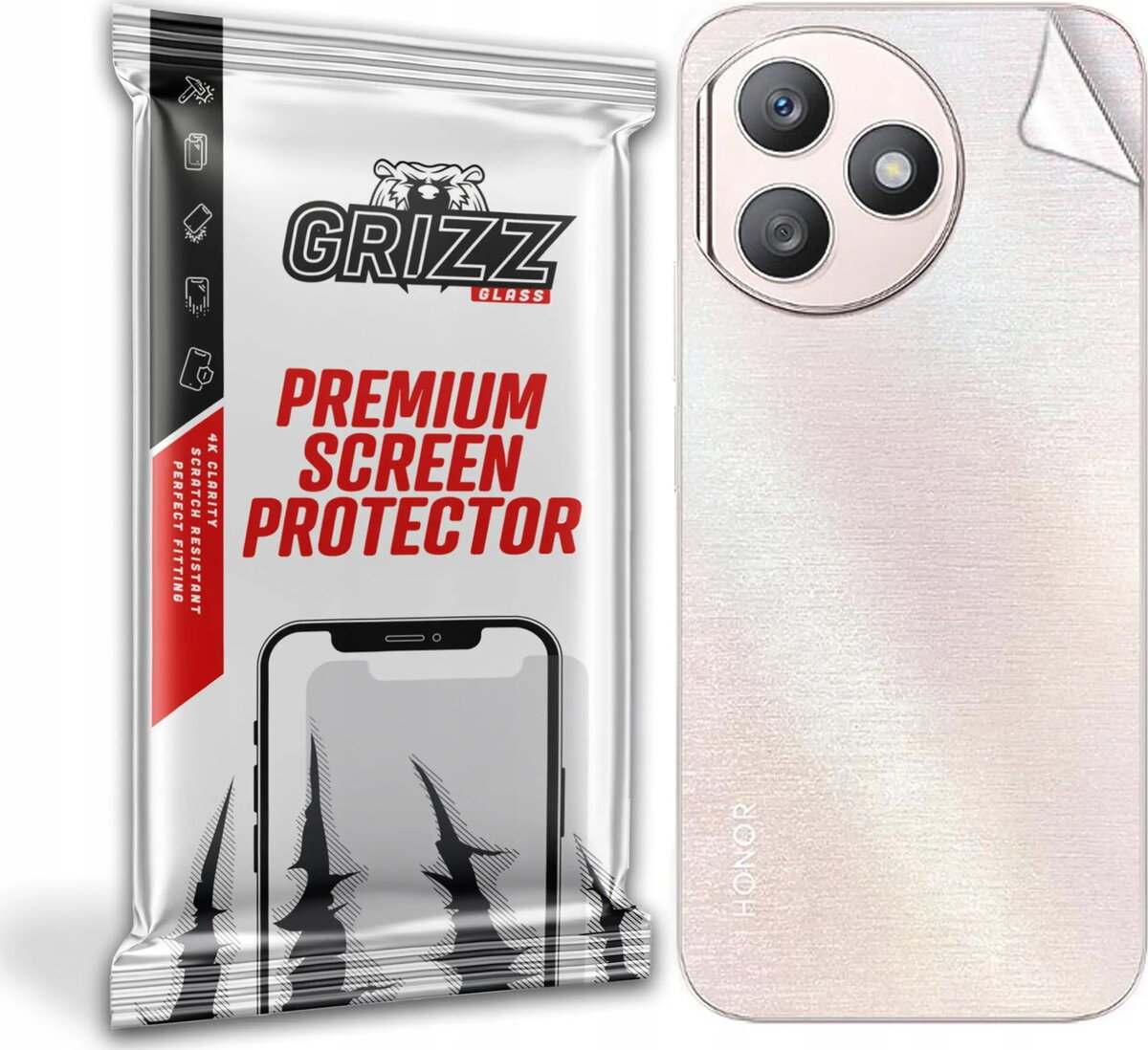 Aizmugures aizsargplēve GrizzGlass SatinSkin priekš Honor