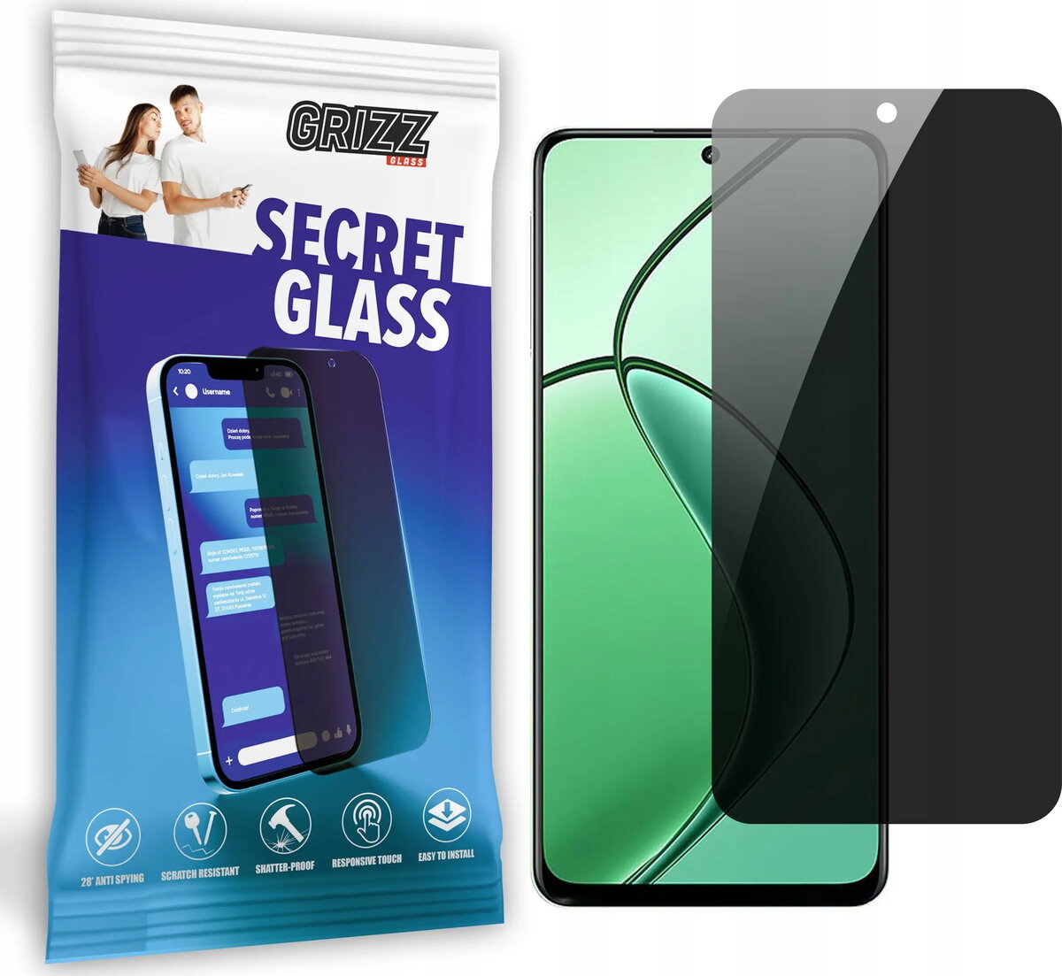 Matēta privātuma aizsargstikla GrizzGlass SecretGlass priekš